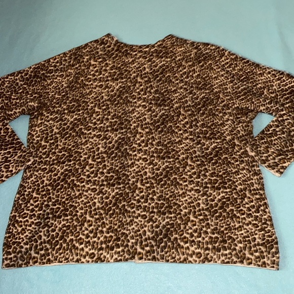 CHARTER CLUB button up cardigan leopard print long sleeves sweater NEW size 3X - Picture 2 of 10